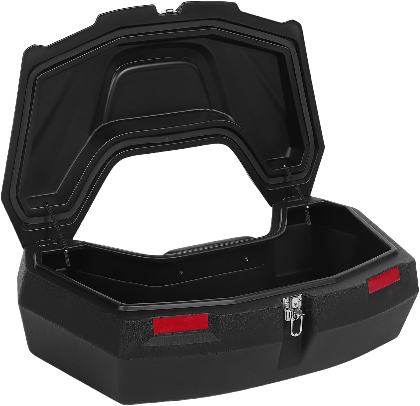 ATV Rear Storage Box, 98L Capacity Rainproof Cargo Box, Padded Backrest Storage with Lock, Ideal for ATV & UTV Rear Rack