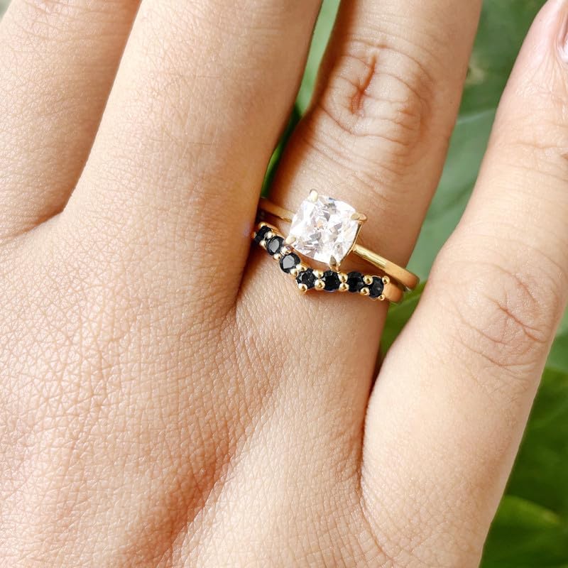 Black Diamond Chevron V Shape Wedding Band For Women, 14k Gold Finish Round Cut Black Diamond Contour Anniversary Matching Band, Ladies V Shape Ring