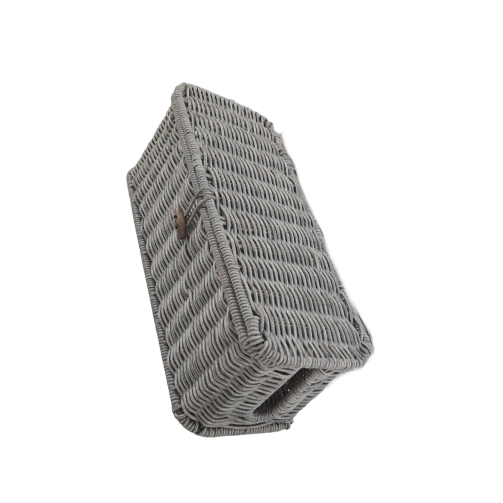 Woven Organizers Basket with Secure Flipping Top Design Multipurpose Storage Bin for Easy Access to Items Woven Flipping Top Storage Basket with Realistic Rattan Look Household Bin for Kitchen