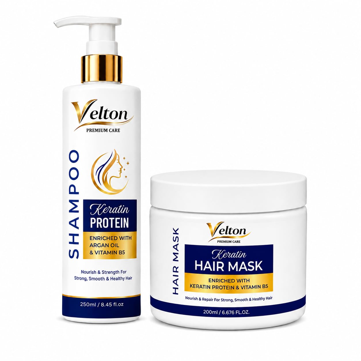 Keratin Protein & Vitamin B5 Shampoo & Hair Mask Combo | Deep Nourishing Hair Care Kit for Dry, Damaged & Frizzy Hair | Helps Smooth, Soften & Improve Manageability | For Men & Women | (250ml+200g)-image-31