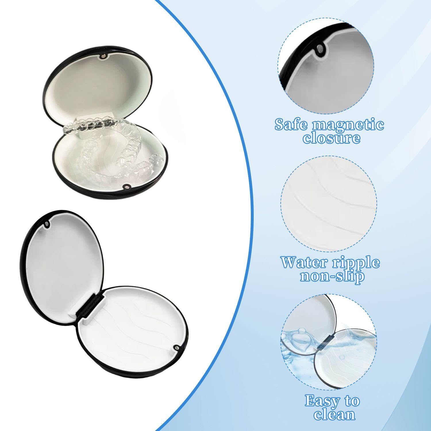 Caja Dental Magnética 2 Piezas, Almacenamiento Aparatos Ortopédicos Sellada Portátil