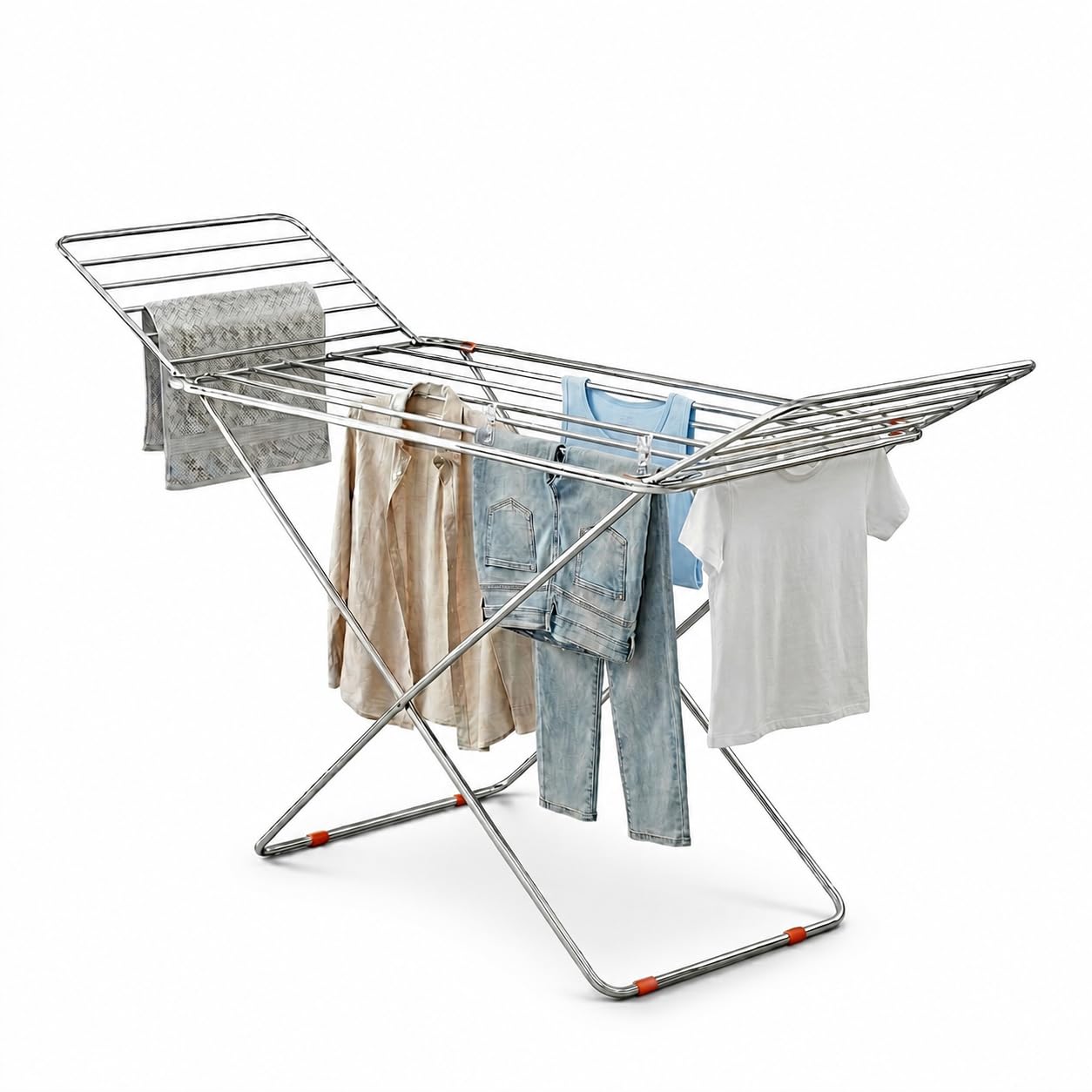 Bright Box Clothes Drying Stand | 3-Way Folding with 20 Drying Rails | Stainless Steel Rust-Free Laundry Stand with Extended Wings | Space Saving Indoor & Outdoor All-Weather Clothes Stand-image-31