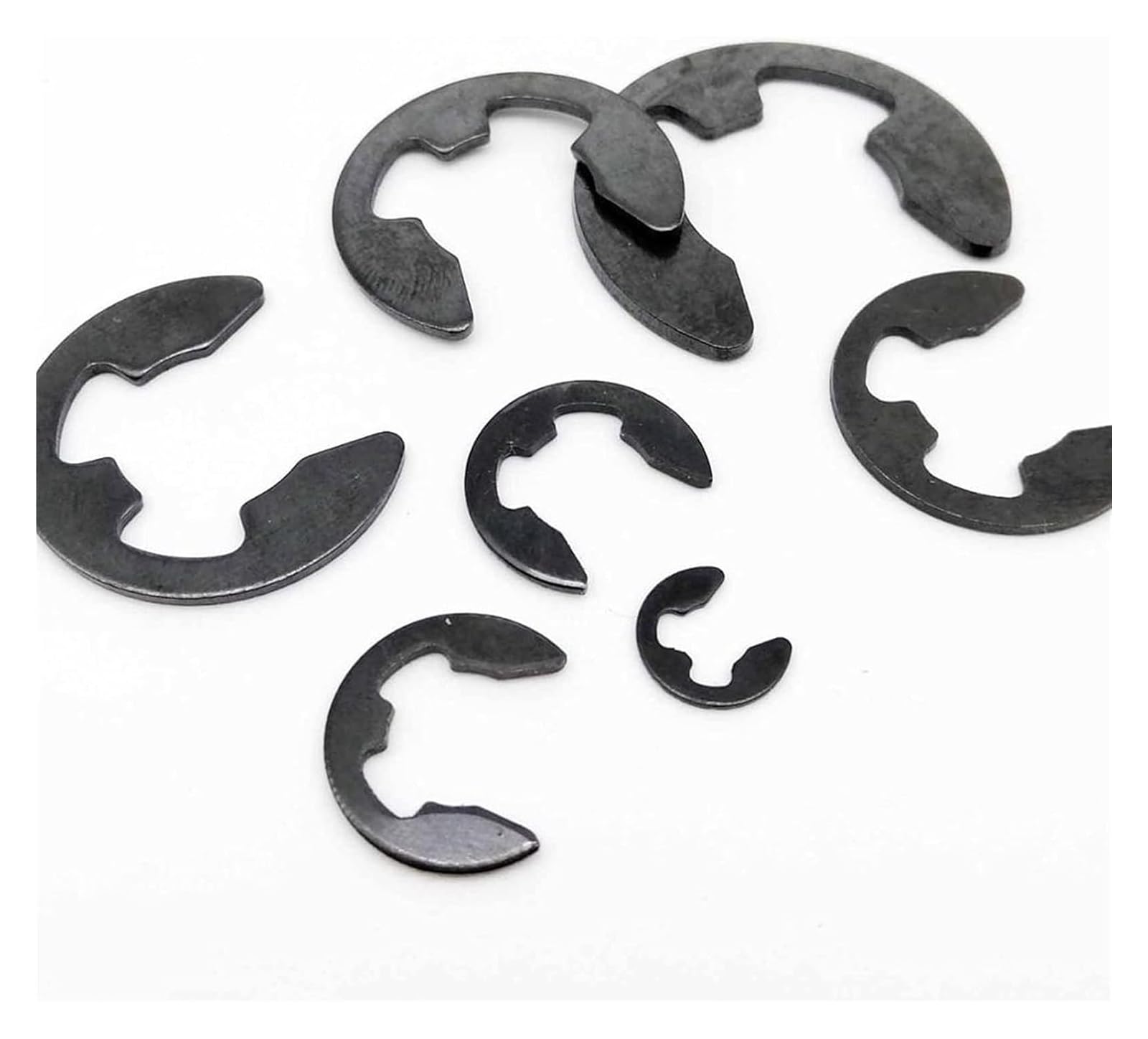 Anelli di ritenzione E-Clip in acciaio, Rondella dell'anello di sicurezza elastico con clip a E in acciaio for dispositivo fissaggio dell'albero, confezione M1.2-M15(M12 10PCS)