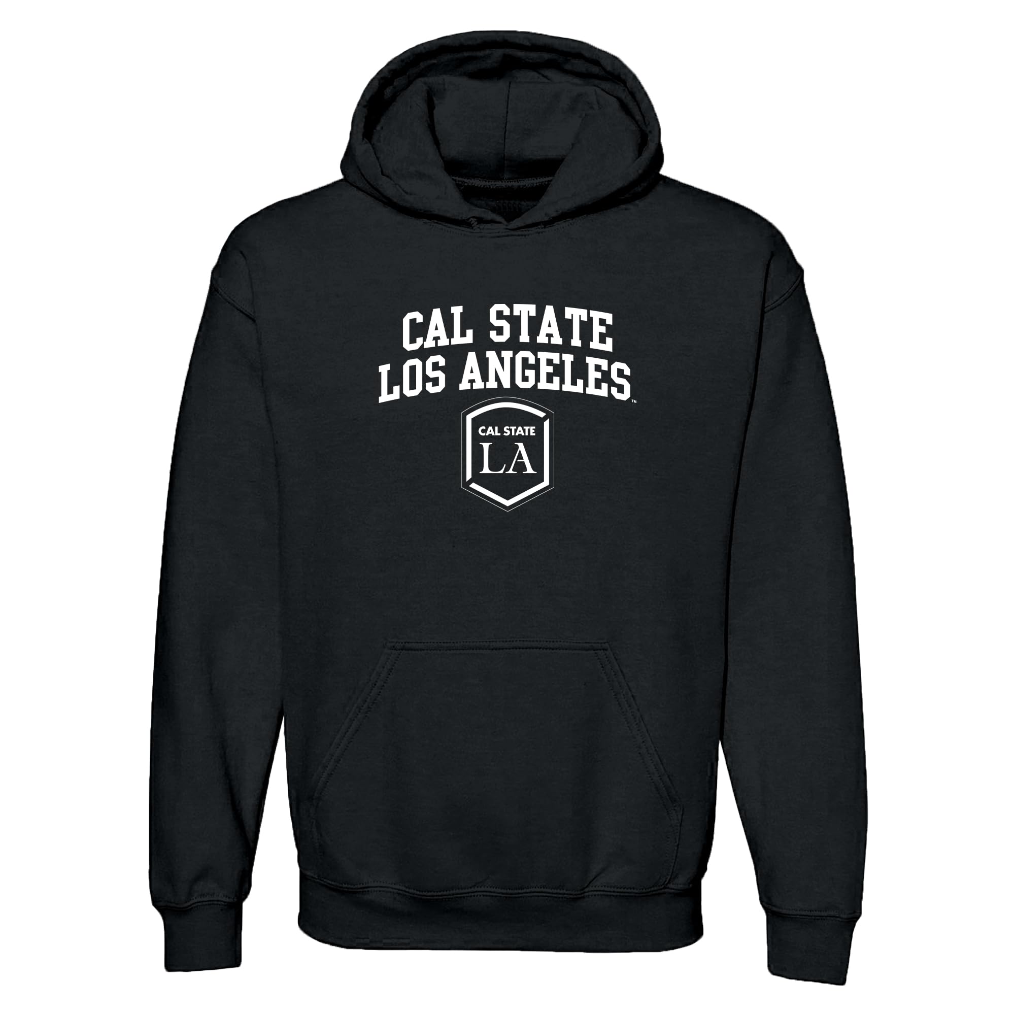 UGP Campus Apparel NCAA Officially licensed College - University Team Color Arch Logo Hoodie, California State University Los Angeles Golden Eagles Black, Large โ image 1