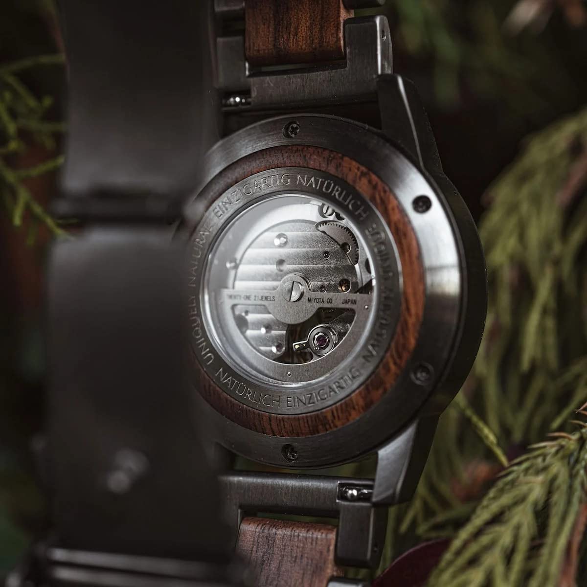HOLZKERN Herrenarmbanduhr Automatik Chicago Walnuss/Marmor 9120078331828