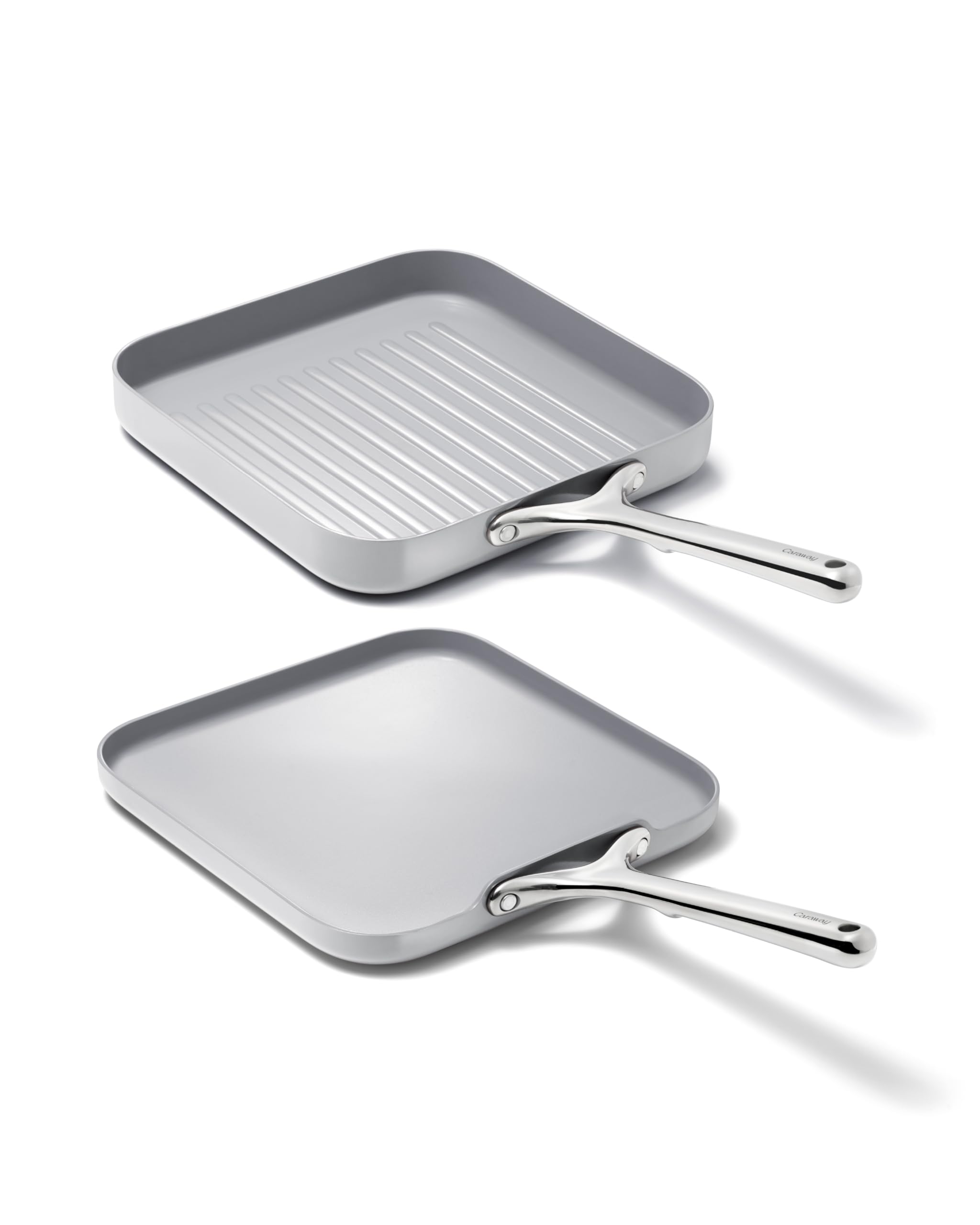 Caraway Griddle Pan Grill Pan Duo - Non-Stick Ceramic Coated - Non Toxic PTFE PFOA Free - Oven