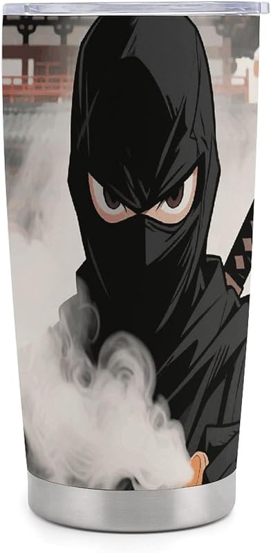 Ninja Smoke Stealth Tumbler with Lid And Straw Vacuum Insulated Travel Coffee Mug 20 Oz Stainless Steel Tumblers Double Wall Car Cup Leak Proof Water Bottles for Hot And Cold Drink