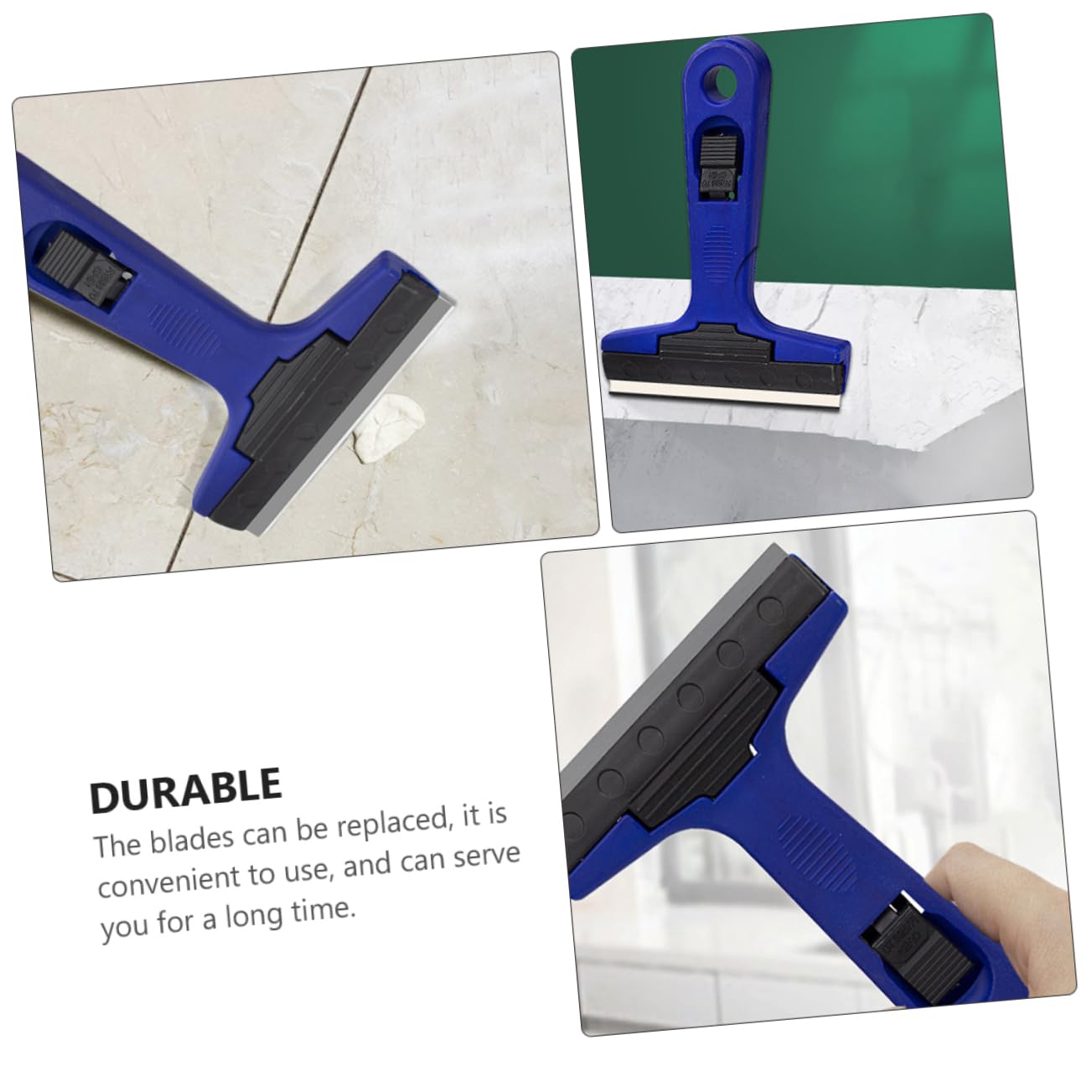 Cabilock 3 Piezas Rascador de Limpieza Portátil para Vidrio y Herramienta de Limpieza para Paredes Azul de Usar y Duradero