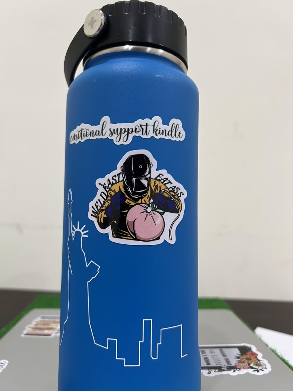 Weld Fast Eat A** Sticker - 2 Inch Funny Blue Collar Hardhat Decal