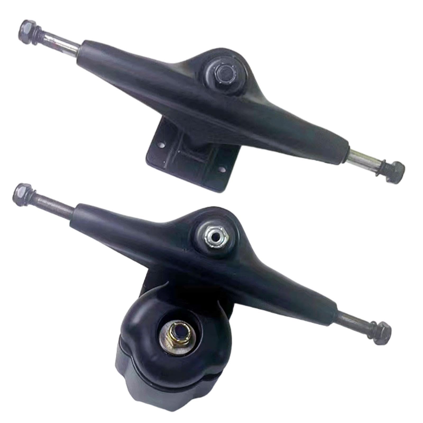 Paire de Trucks de Skateboard Carving, Pièces Robustes et pour Longboard et Planche de Surf, Noirs.