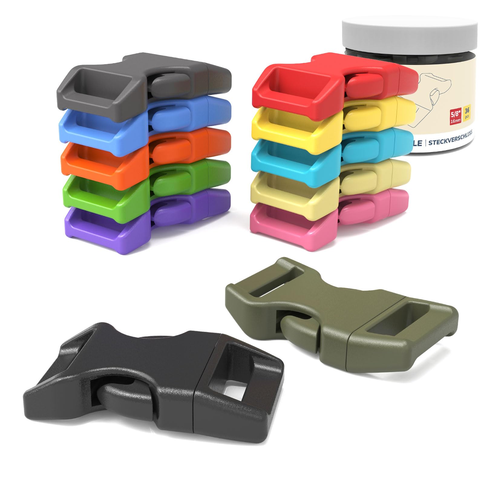 100 Fibbie Per Braccialetti VILLFUL - In Plastica Colorata, Per Feste, Eventi, Conferenze, Facili Da Usare - Foto 11