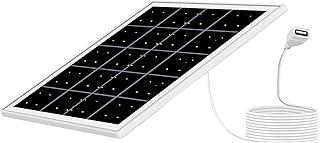 Pannello Solare, Caricatore Solare Portatile Impermeabile per Esterno, Caricatore di Batteria Solare con Uscita USB per Campeggio, Escursionismo, Caricabatterie per Telefono