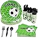 Juvale Soccer Party Supplies - Serves 24 - Includes Plates, Knives, Spoons, Forks, Cups and Napkins. Perfect Soccer Birthday Party Pack for Kids Soccer Themed Parties.