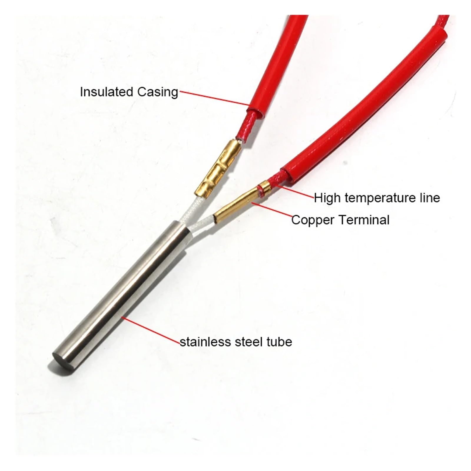 10pcs 8mm Cylindrical Cartridge Heating Element Mould Cartridge Heater 50/52/55/58/60mm 100W/110W/120W(220V,100W 8x50mm)