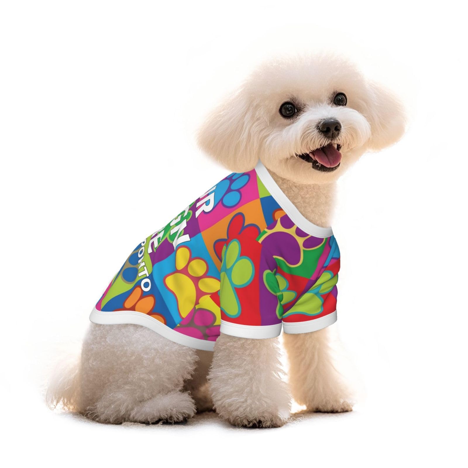 Custom Dog Coat T-Shirt – Personalized Cotton Pet Clothes with Text, Logo or Image, Fun Puppy Outfit, Small Dog Vest, Unique Custom Apparel & Gift for Pet Lovers S