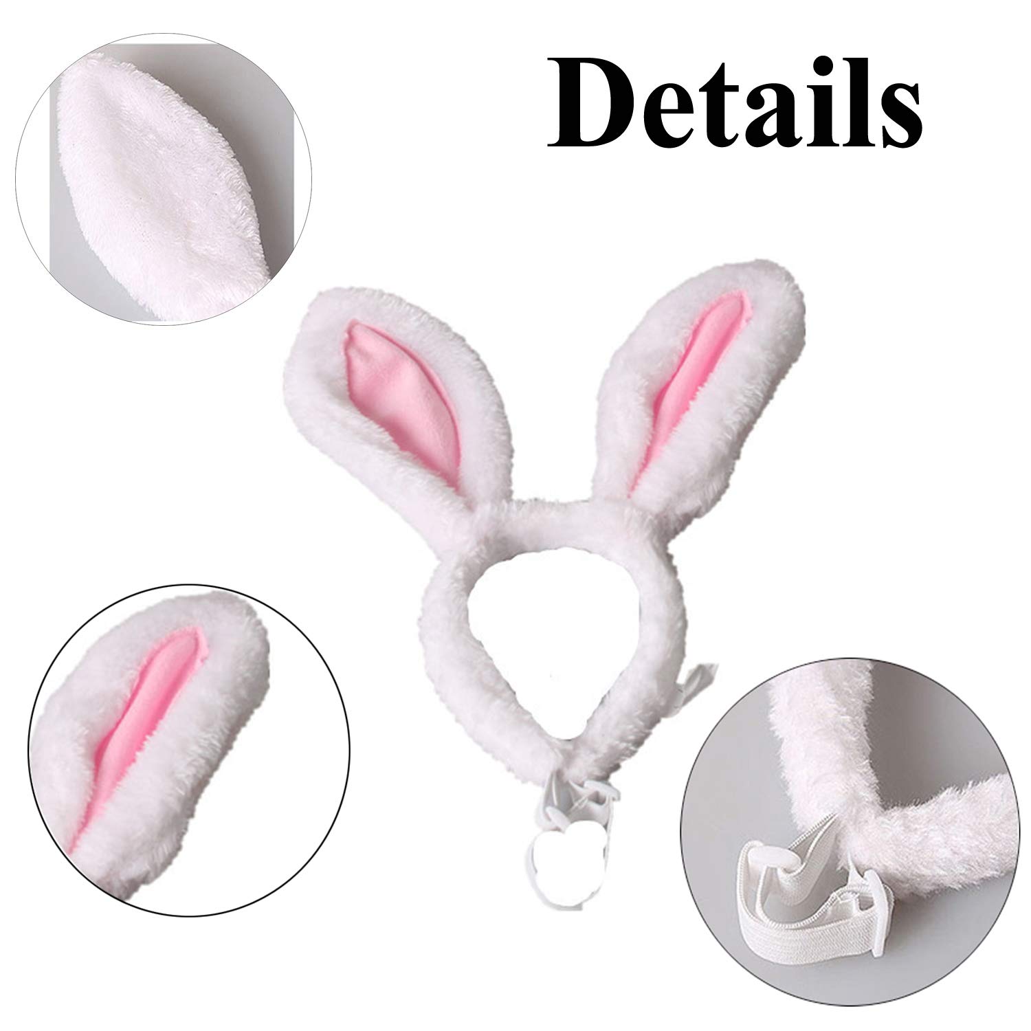 Cartoon Konijn Oren Hoofdbanden Zachte Pluche Bunny Oren Haarband Partij Prestaties Pasen Kostuum Vakantie Haaraccessoires Wit