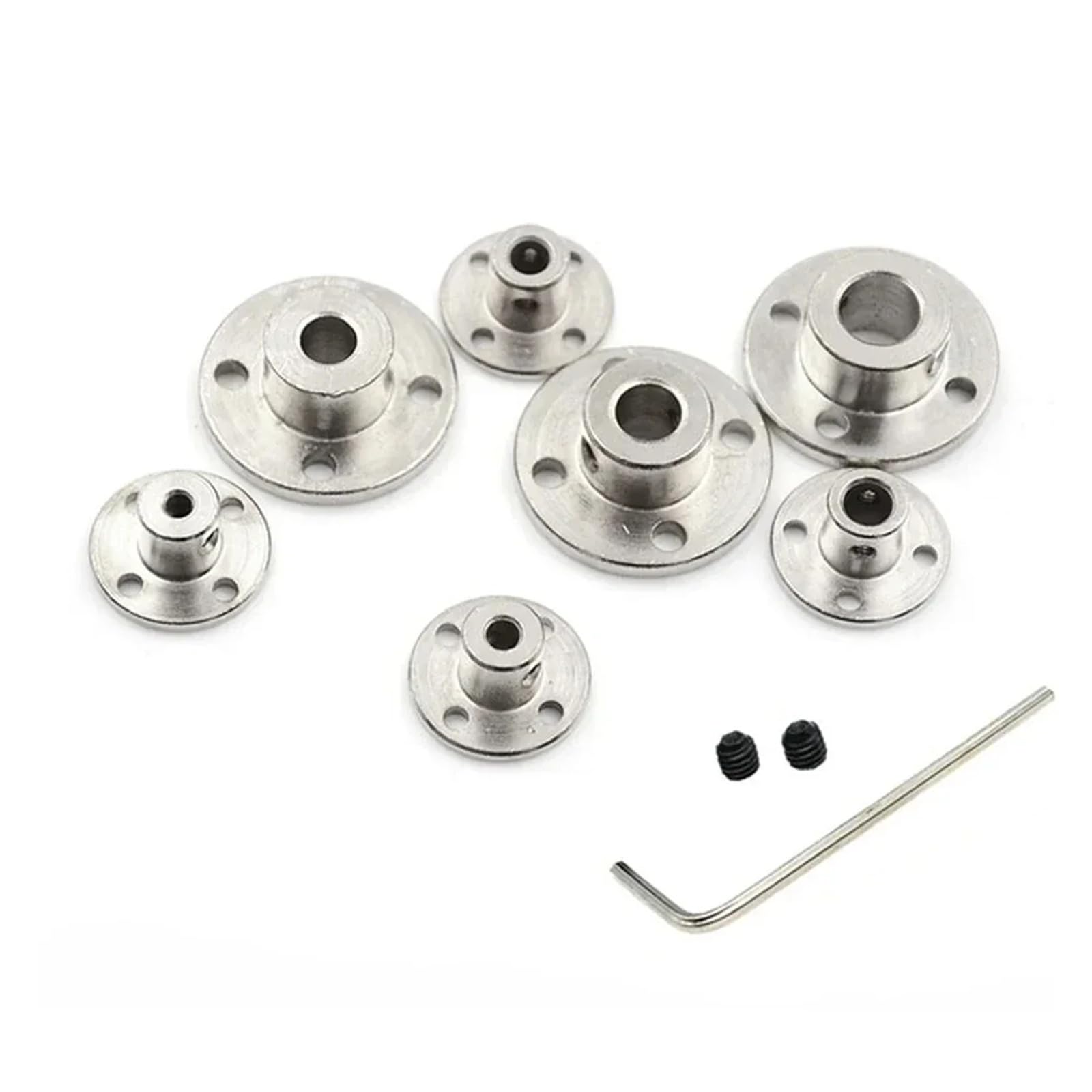 3 mm, 3,17 mm, 4 mm, 5 mm, 6 mm, 6,35 mm, 7 mm, 8 mm, 10 mm, 11 mm, 12 mm, acoplador rígido F.l.a.n.g.e, conector de soporte del motor (6.35 mm)