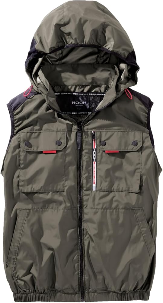 伊*和様 2025年NEWモデル HOOH V1129ミドルバックベスト　カーキ Amazon.co.jp: [村上被服] ミドルファンフードベスト V1129 (服単品