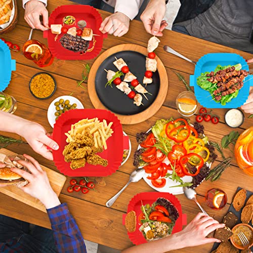 2 Pack Air Fryer Silicone Liners, Reusable Air Fryer Accessories, Heat Resistant Baking Tray, Food Grade Air Fryer Silicone Pots Liner For 3 Qt To 5 Qt Deep Fryer Baskets Grill Pans Square Cupcake #TOP6