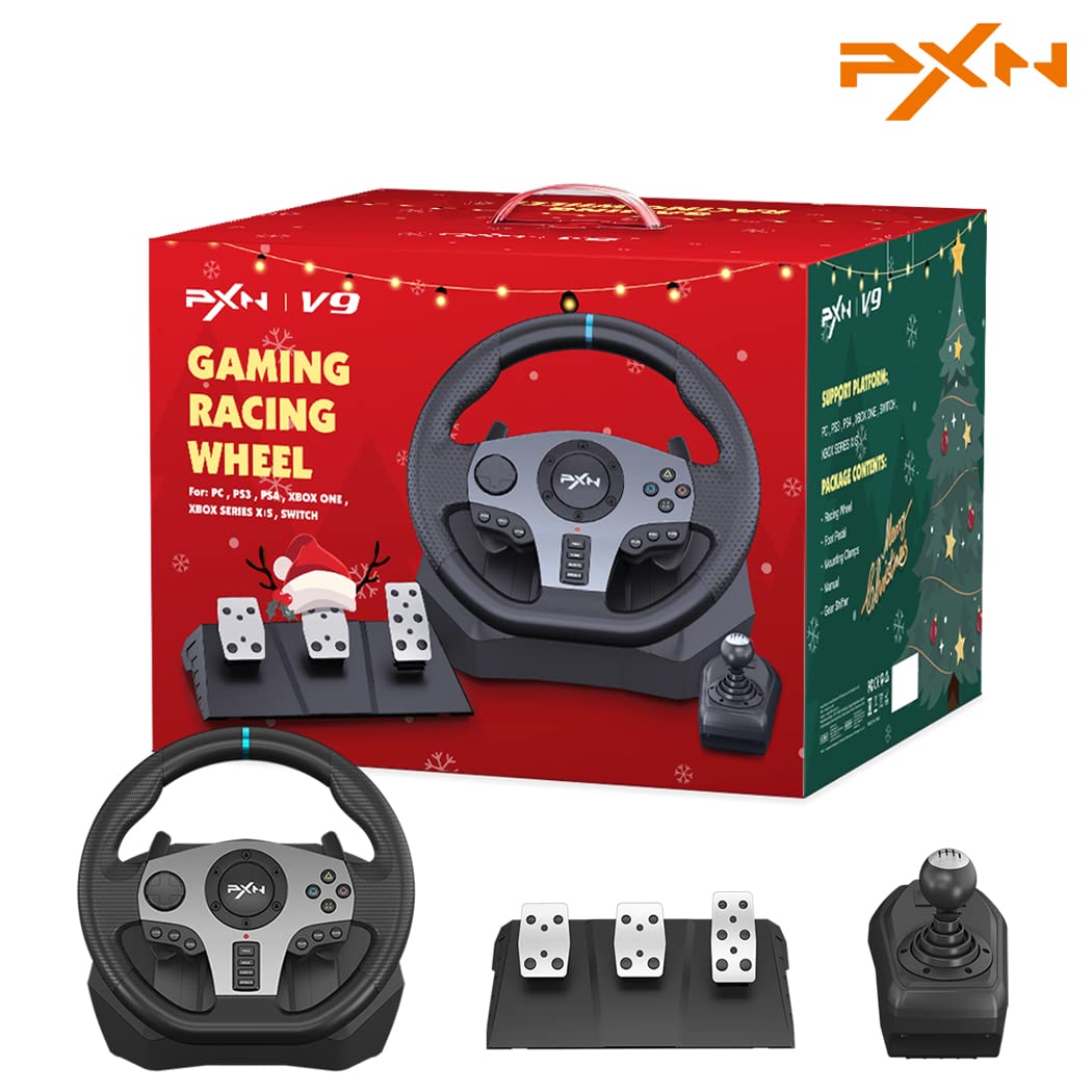 Buy PXN V9 Gaming Steering Wheels 270/900° Xbox Steering Wheel Driving Sim, PC Racing Wheel