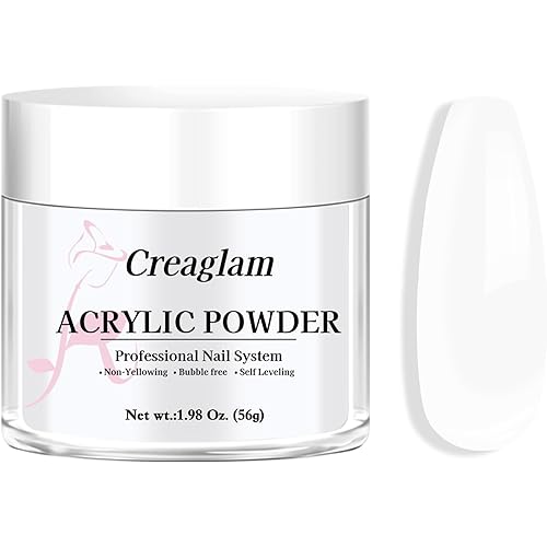 Acrylic Powder for Nail 56g: 2oz Lucent White Acrylic Powder Large Capacity Professional for 3D Art Carving French Extension - DIY Nail Carving Long-Lasting No Needed Lamp