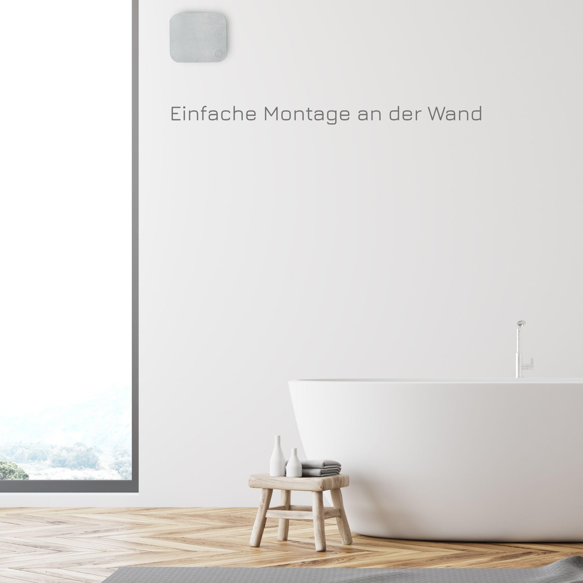 Turbionaire TREND 100 SA Badlüfter 100mm, Aluminium Frontplatte Matt, Gegen Feuchtigkeit und Schimmel, Mit Lichtschalter-Aktivierung, Für Belüftung im Badezimmer und WC, 5 Jahre Garantie