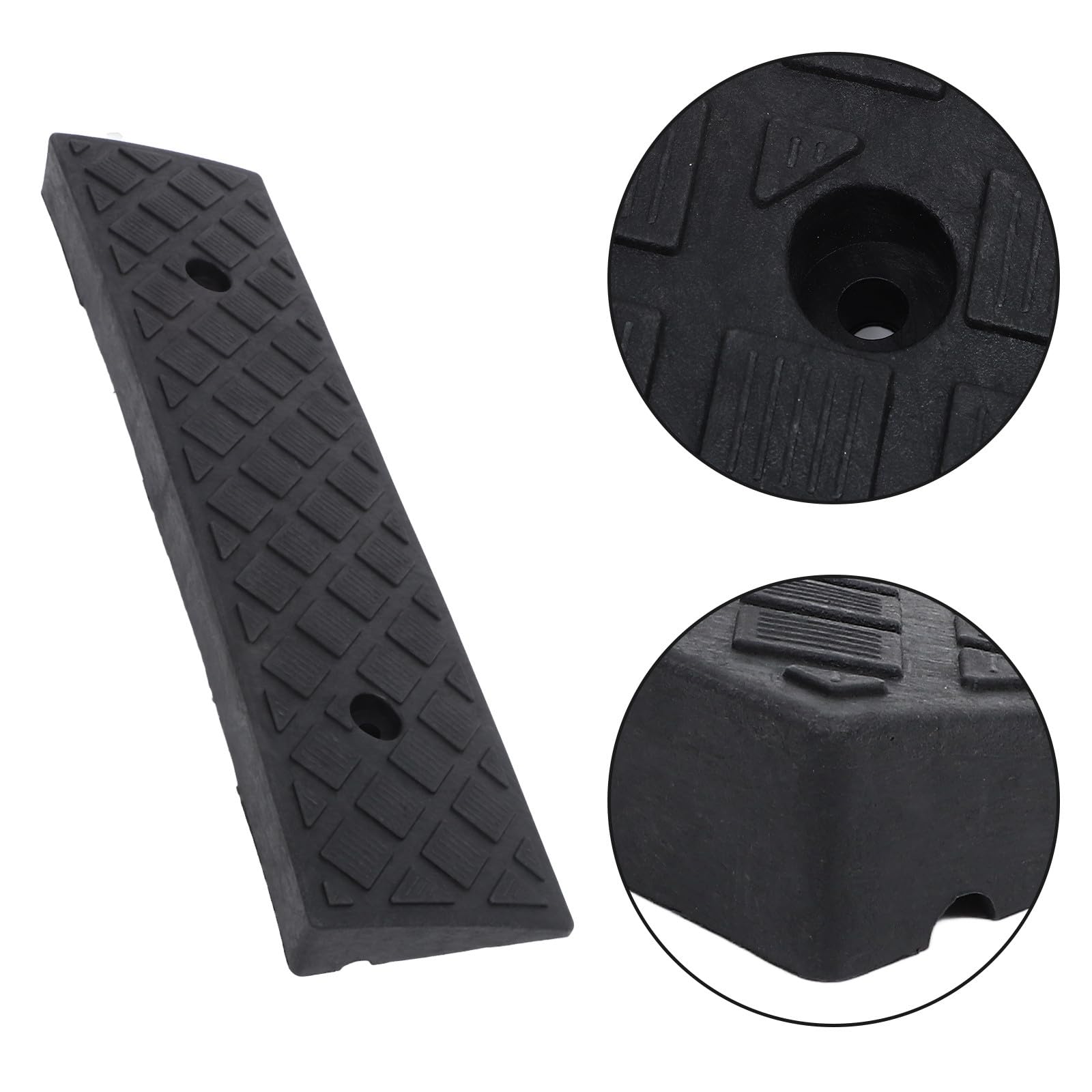Rampas de Acceso para Vehículos 2 Piezas Plástico Negro 50X13X4 CM Antideslizantes para Uso en Garajes y Rampas de Bordillo para Sillas de Ruedas