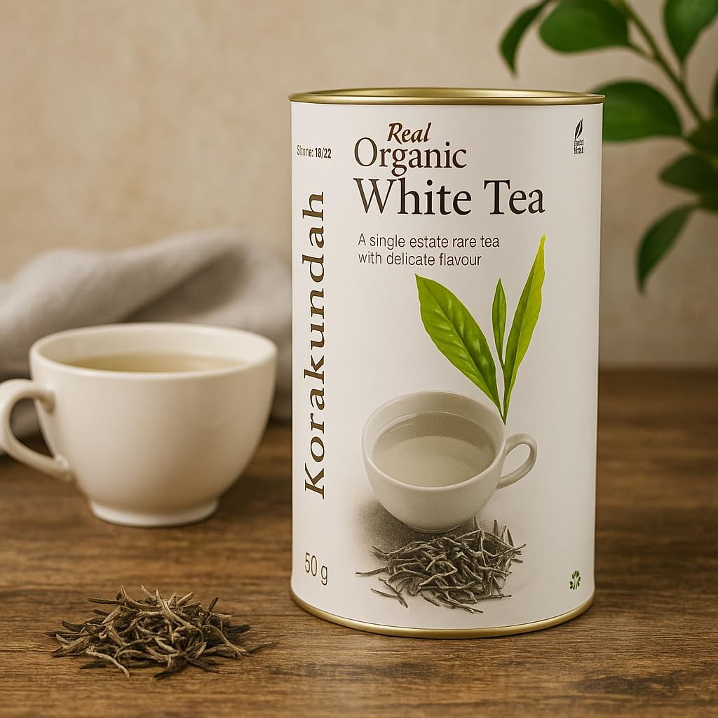 Korakundah White Tea 50g (Pack Of 1) Since 1922- Real Organic ASingle Estate Rare tea with delicate flavour - Image 2 thumbnail