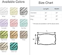 Vista 6 de WINLIFE Juego de 2 fundas de almohada de algodón 100%, tamaño estándar, de fibras largas, 20×26 pulgadas, fundas de almohada frescas, transpirables