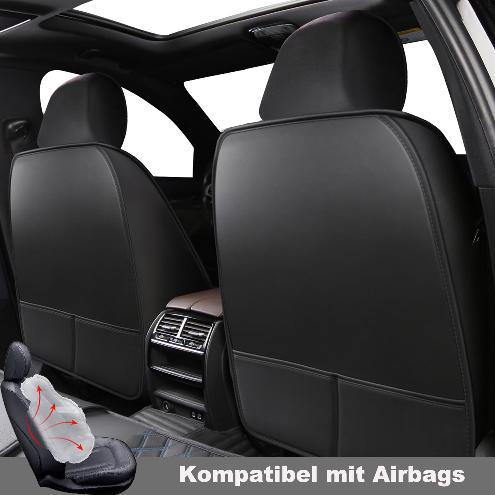 Juego completo de fundas de asiento de coche impermeables para VW TAIGO TIGUAN 2000-2024, ajuste universal (para TAIGO, azul)