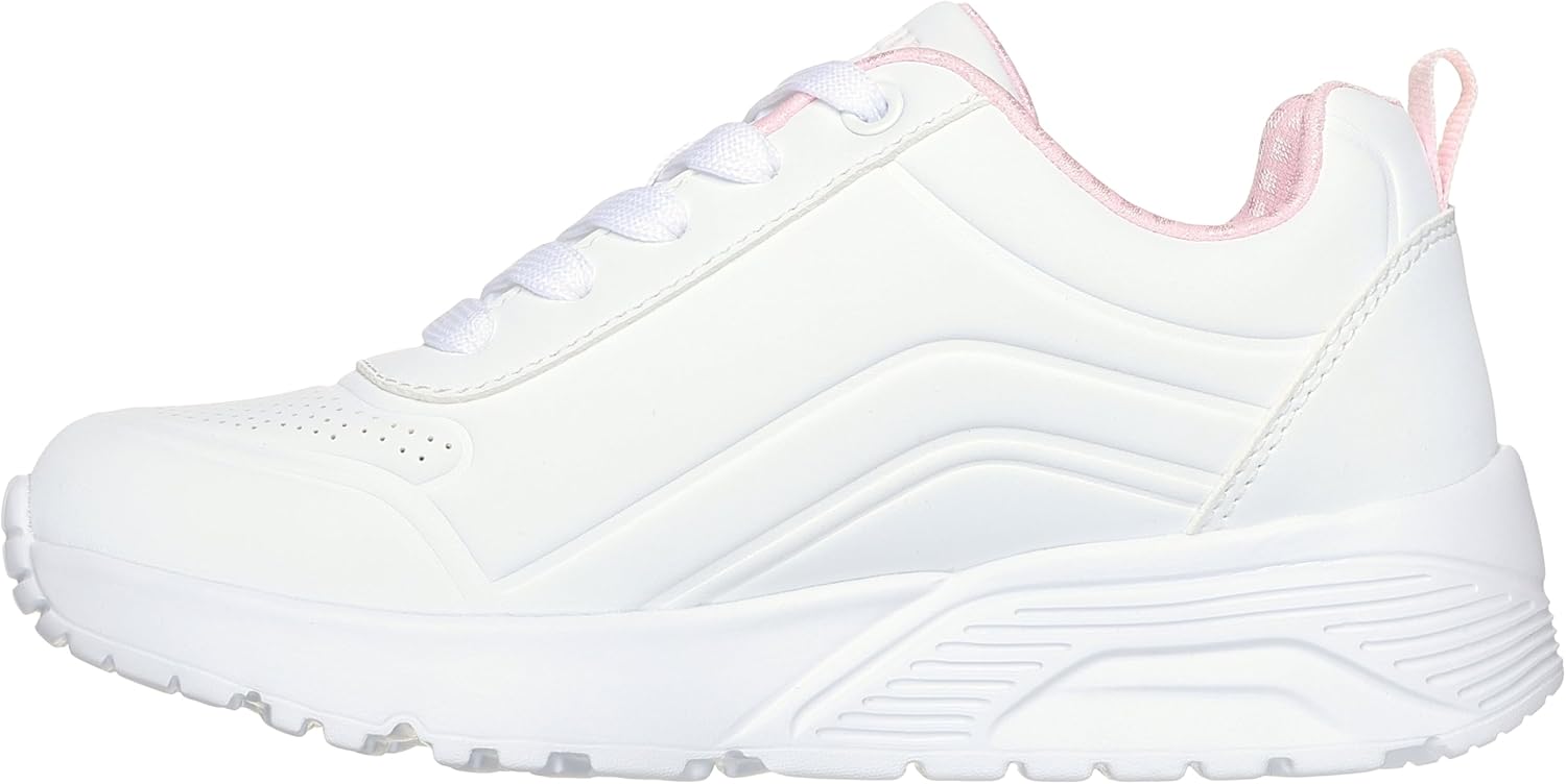 Skechers Kids Girls Uno Lite - Easy Zip Sneaker, White, 12 Little Kid - Image 2