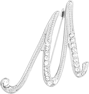 PATIKIL ブローチピン アルファベット イニシャル レター ラインストーンブローチ メタル 水晶 英字A-Zピン 女性 胸元 アクセント ギフト スーツ服 帽子 ネックレス コレクション 記念日 贈り物