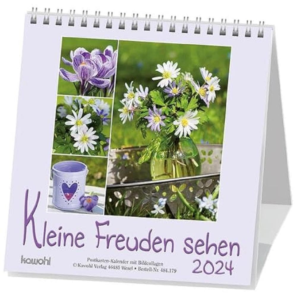 Kleine Freuden sehen 2024: Postkarten-Kalender mit Bildcollagen