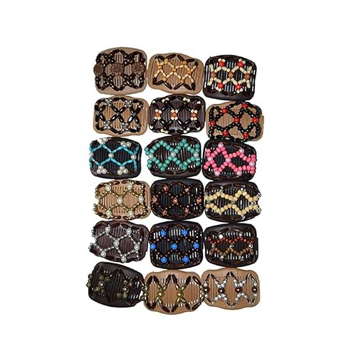 1 pieza de cuentas vintage elásticas para mujer, regalo para mujer, peinado de doble cara, peine mágico para la cabeza, decoración de moda, pinzas