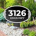 Sigo Signs Custom House Address Yard, Lawn Arch Address Plaque, Personalized House Numbers for Outside, Oval Style, 12x15 Inches, Aluminum Composite Material Made in The USA