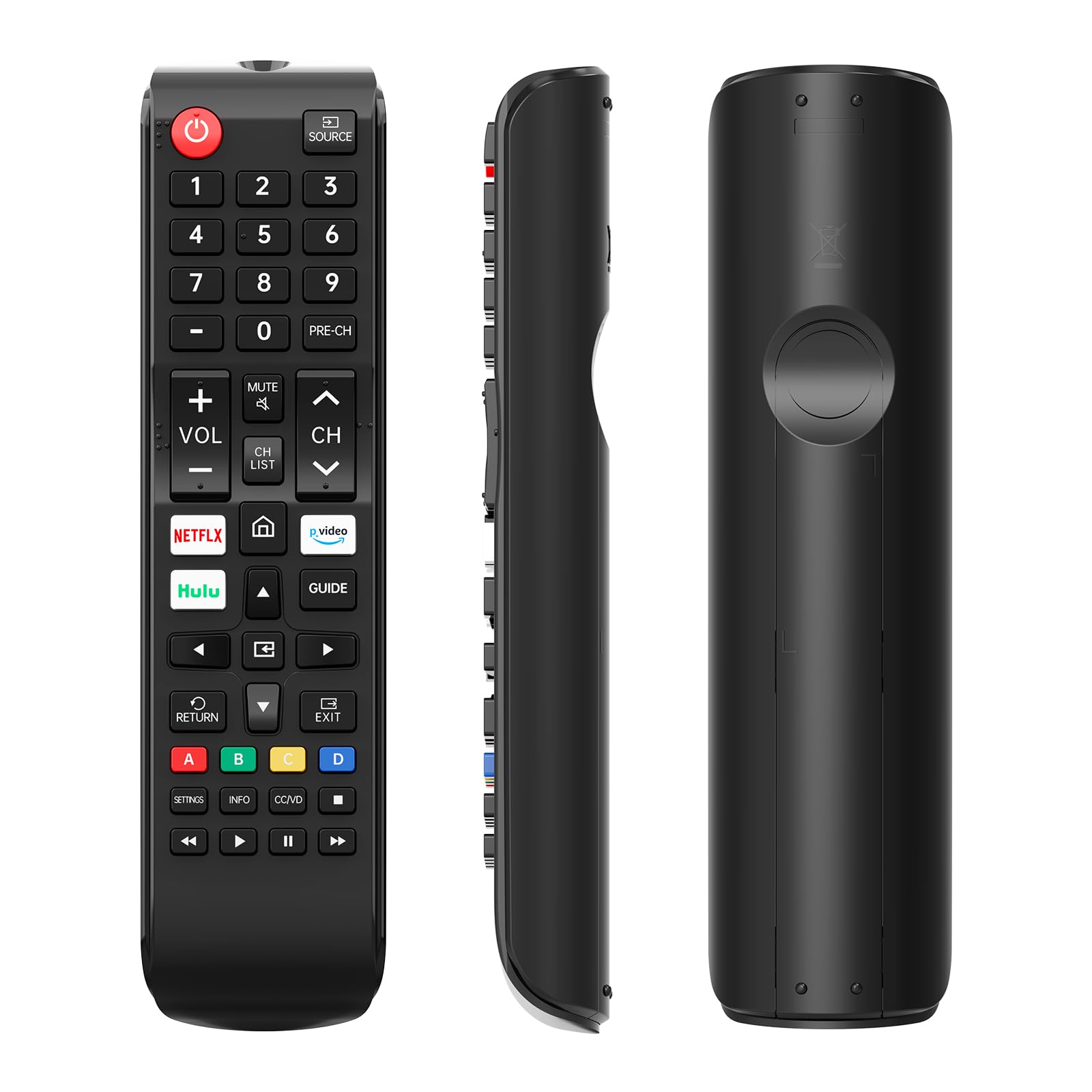Telecomando universale per Samsung Smart TV, telecomando di ricambio compatibile con tutte le serie Samsung LED/LCD/HDTV/3D/4K QLED, con 4 tasti di scelta rapida