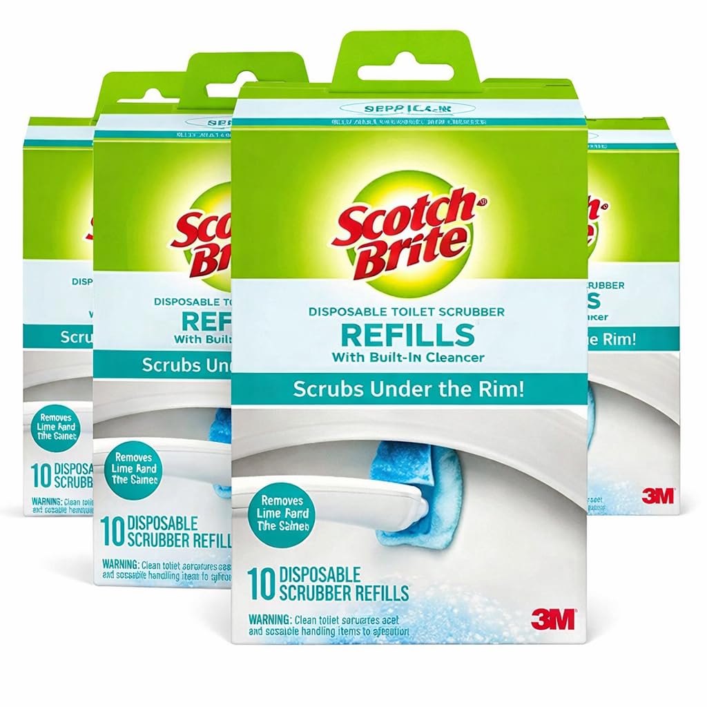 Disposable Toilet Scrubber Refills, Scrubs Under the Rim, 40 Disposable Refills