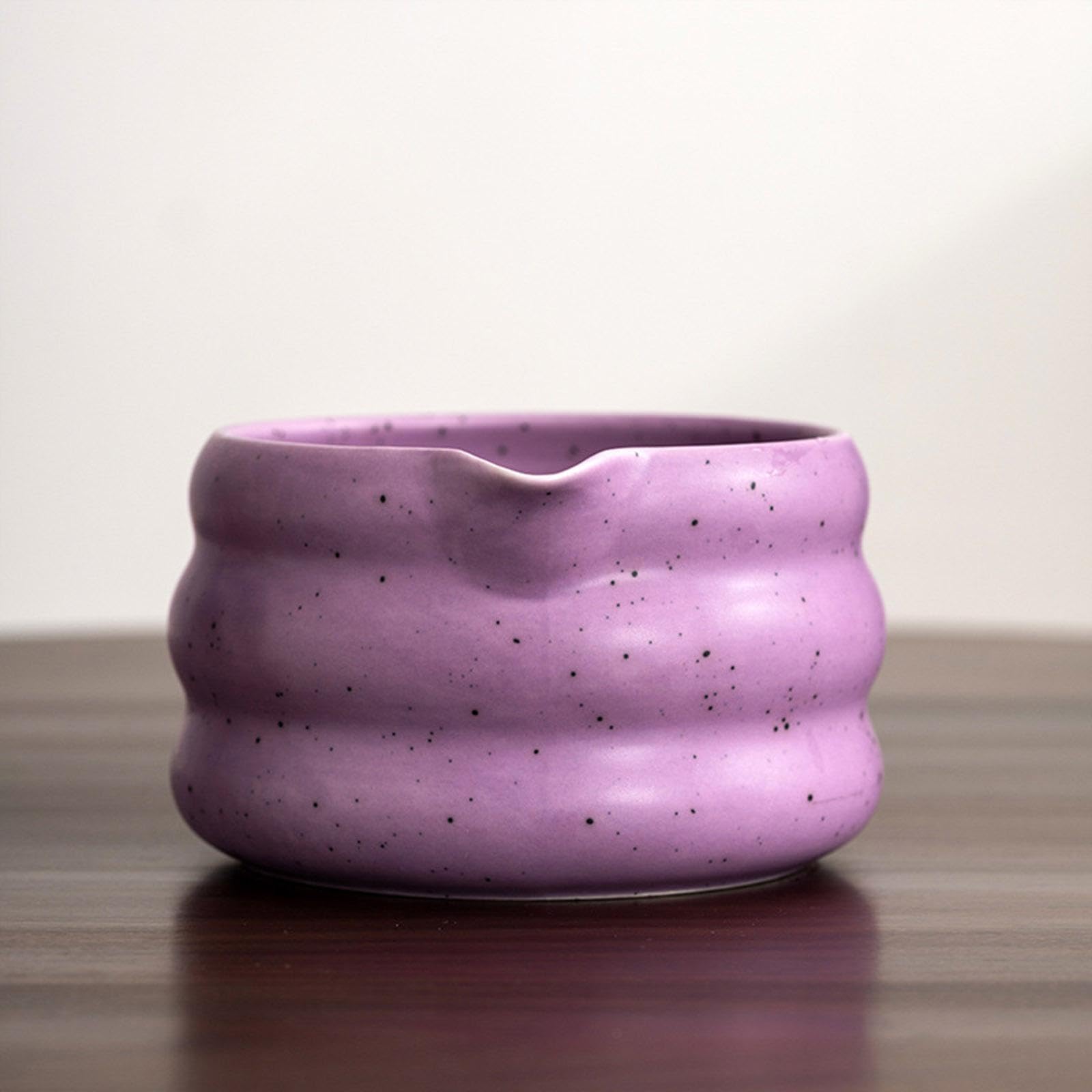 Matcha Bowl Tea Utensil Portable Crafting Easy to Clean Pottery Tea Bowl Traditional Matcha Ceremony for Tabletop Office Home, Purple