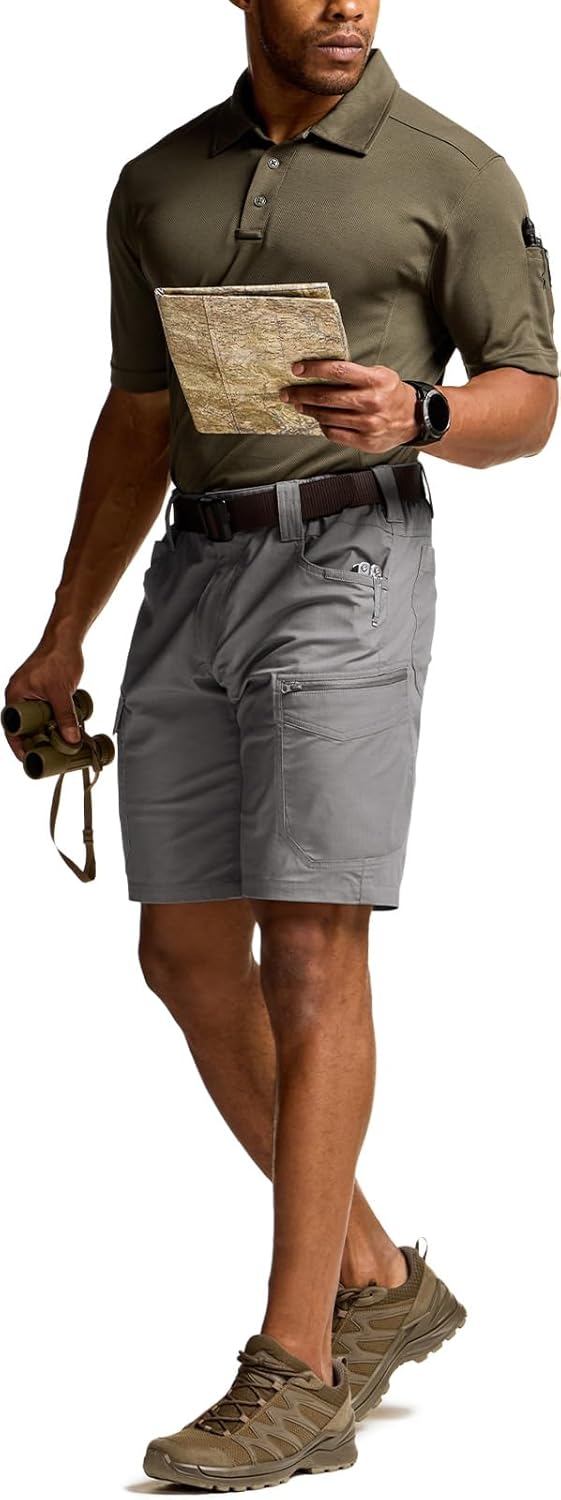 CQR Men's Flex Casual Cargo Shorts, Lightweight Water Resistant Golf Shorts, Stretch Tactical Work Shorts with Multi-Pocket - Image 8