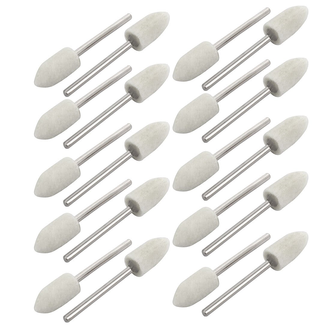 2.35mm Shank 8mm Tête de feutre conique Meulage Point monté Outil de polissage 20pcs