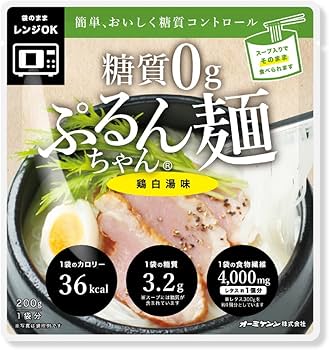 Amazon.co.jp: オーミケンシ 糖質0g ぷるんちゃん麺 鶏白湯味 200g×12
