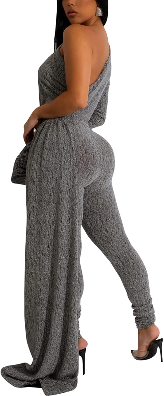 ZonJie Sexy Sequin Jumpsuits for Women Elegant Sparkly Pants Bodycon Long Sleeve Party Rompers - Image 4