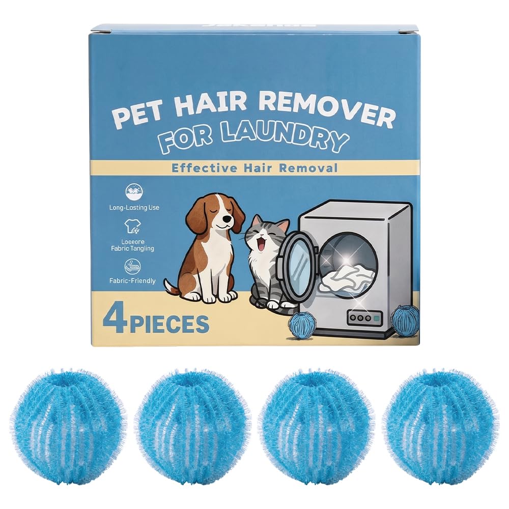 Reusable Pet Hair Remover Laundry Balls, Hair Catcher Balls (4)