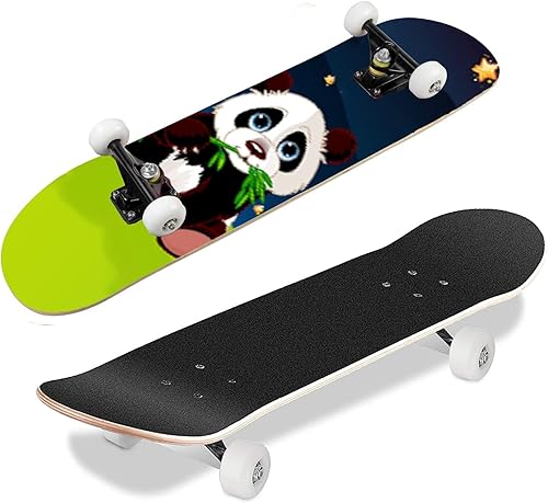 Miniatura 3 de Patinetas para principiantes, niños, niñas y adultos, 31 x 8 pulgadas, patineta Pro completa, 8 capas de madera de arce, cóncava de doble patada,