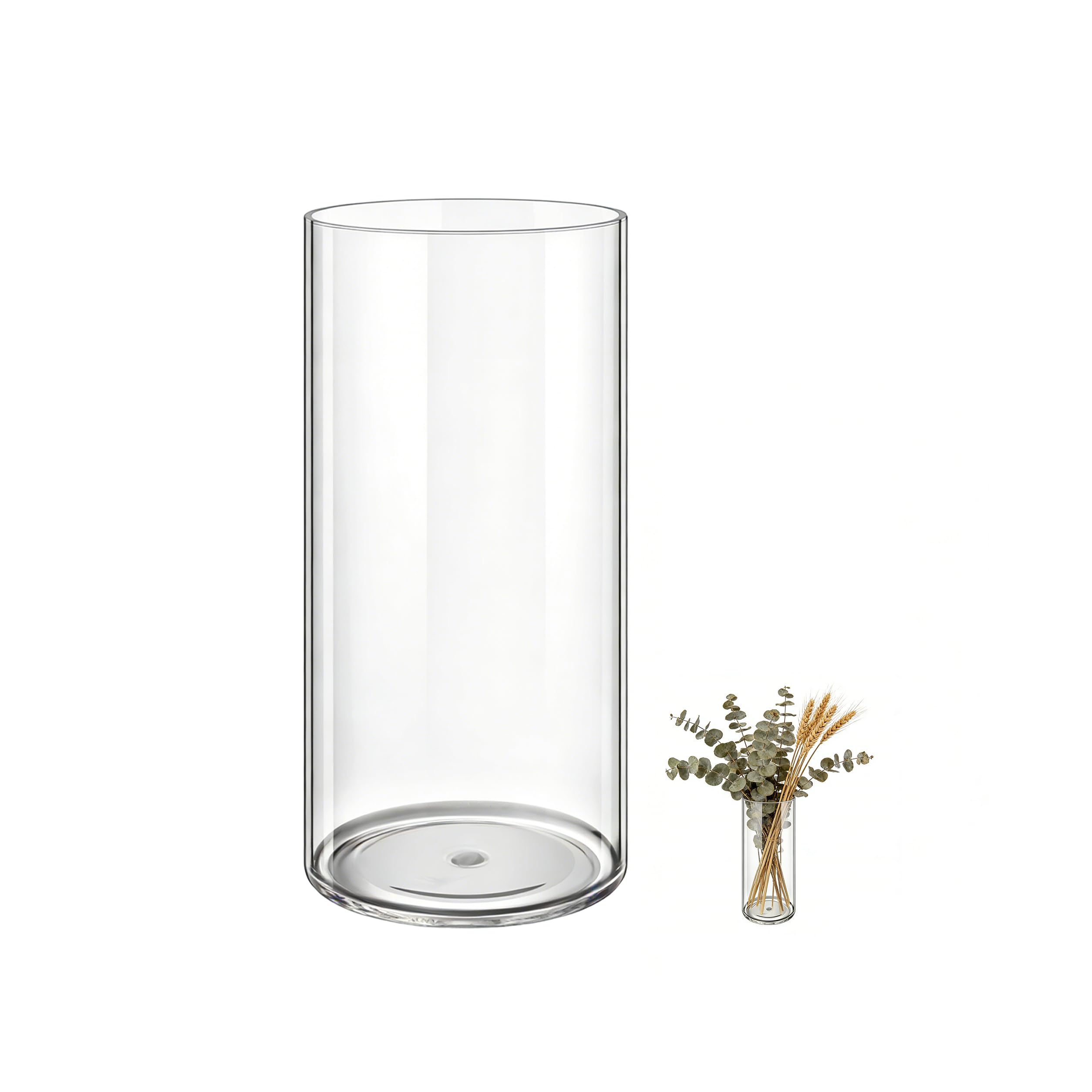 MELEJIA Acryl Blumenvase, Shatterfeste Vase, Bruchsichere Transparente Zylindervase, Acryl Vasen zur Dekoration, Vase für Hochzeiten, Wohnzimmer, Büro, Hausdekoration