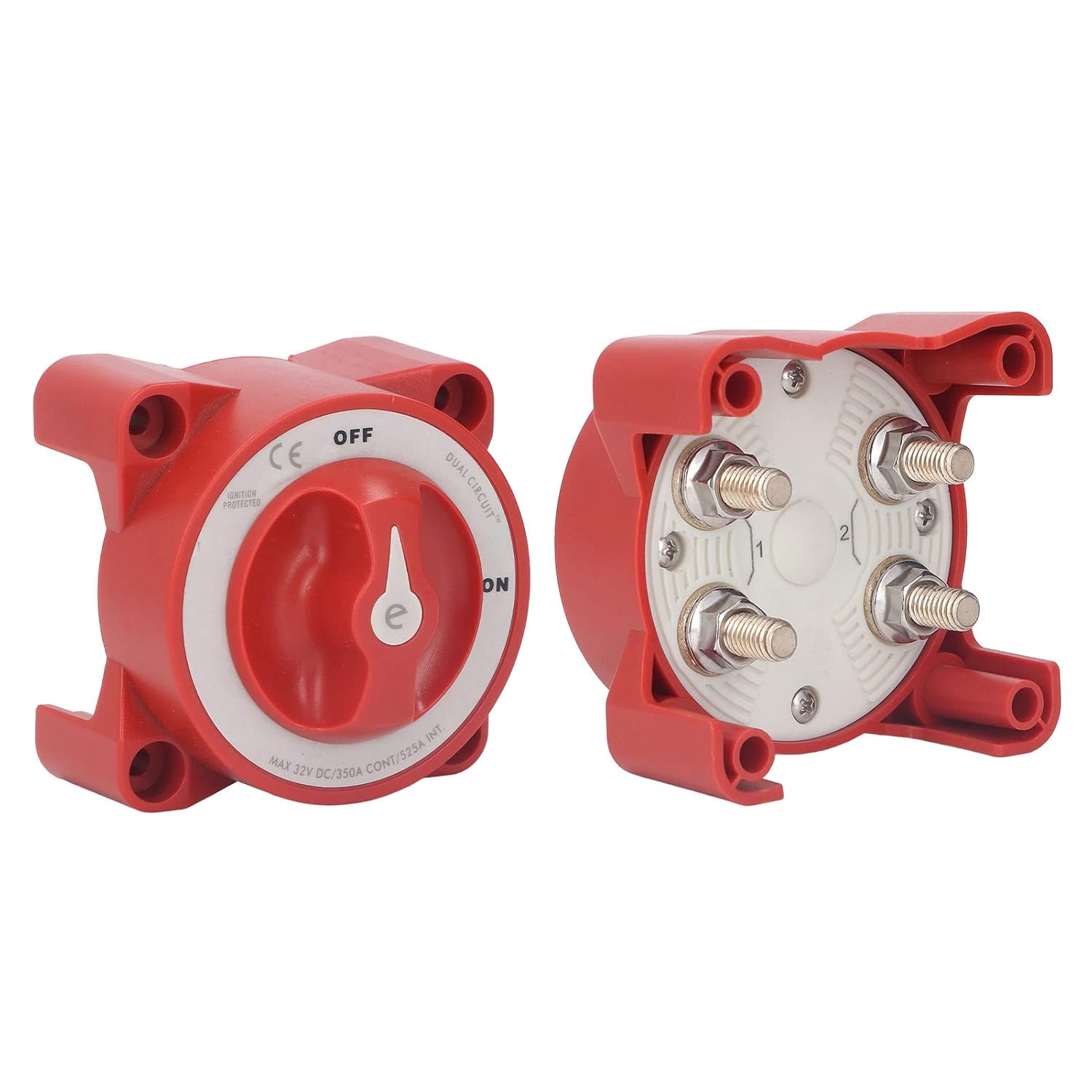 Semme Battery Disconnect Knob Switch 350A On Off 2 Positions Tin Plated Copper Studs for Yacht RV Car Boat