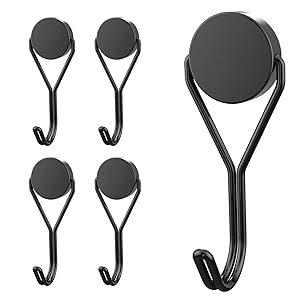Lokediren 18Lbs 180 Heavy Duty Magnetic Hooks, Super Strong Cruise Ships Magnetic Hook for Hanging, Grill, Kitchen, Refrigerator, Wreath, Keys Holders, Towel-4 Pack(Black)