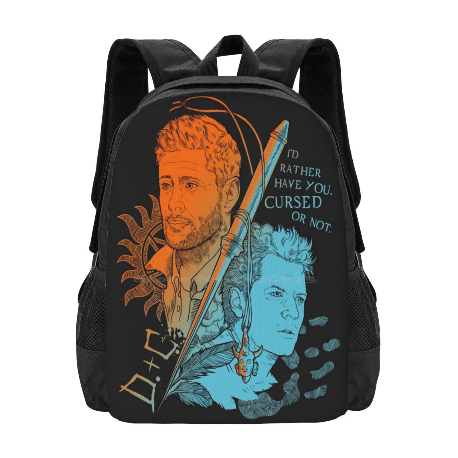 OREURUIK Supernatural - Destiel Schoolbag Backpack Fashion Bags Supernatural Dean Winchester Sam Winchester Destiel
