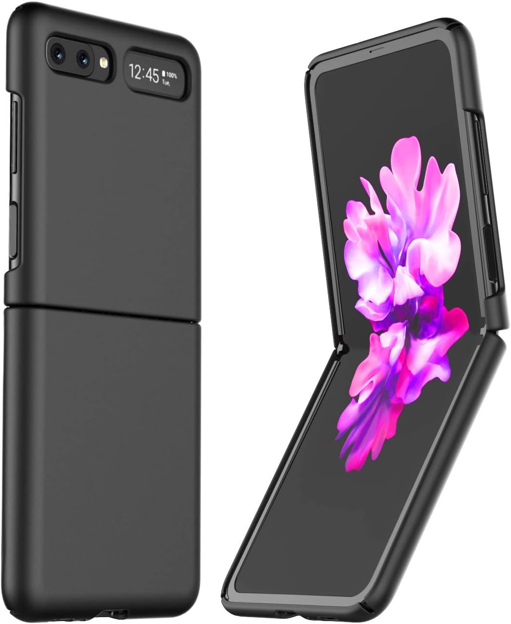 araree AERO Hard Sturdy Polycarbonate Full Protection Cover Compatible with Samsung Galaxy Z Flip/Z Flip 5G case, Ultra-Thin Ergonomic Grip Case - Black