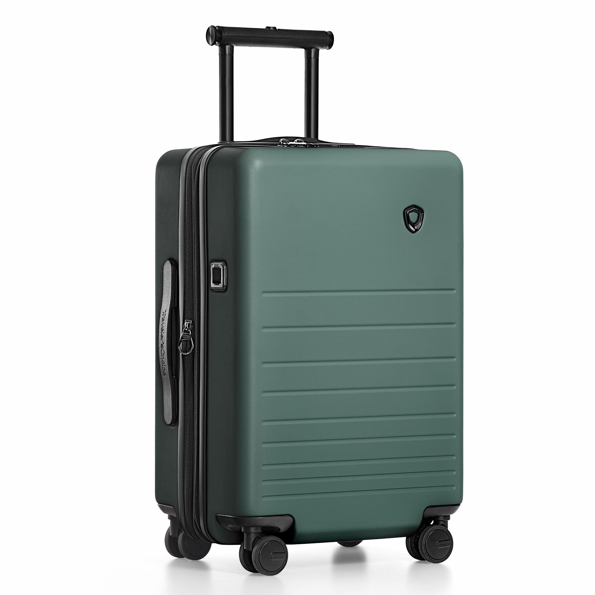 Traveler's Choice Markham Hardside Expandable Luggage with Double Spinner Wheels, Carry-On 21-Inch Suitcase, TSA Lock, 21-Inch, Green